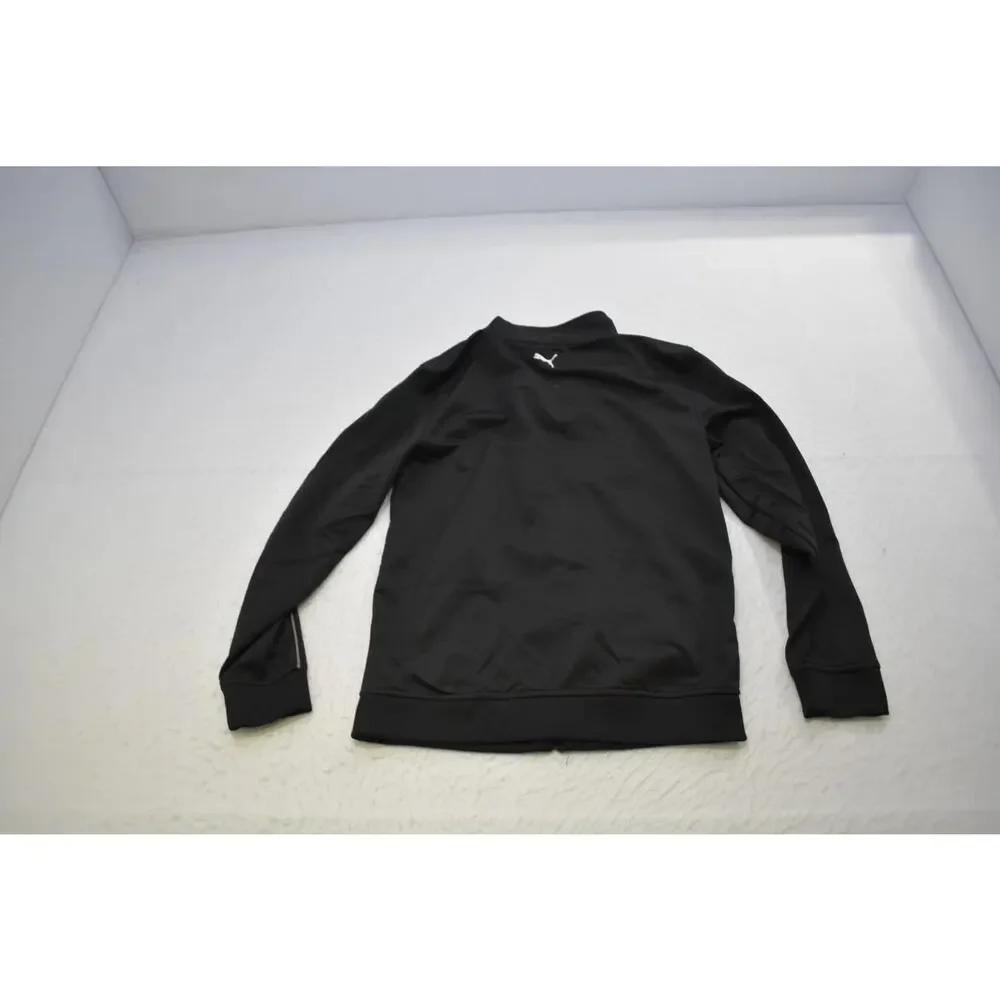 Puma Track Jacket‎ Full Zip Black Long Sleeve Athletic Sweater Boys Size Large